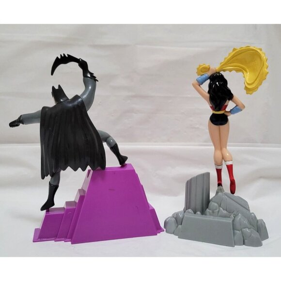 1998 Kraft DC Comics Promotional Batman & Wonder Woman Action Figures On Bases - Picture 3 of 10